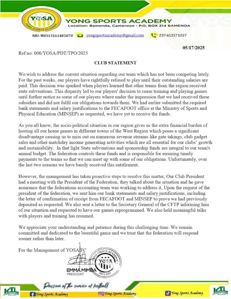 MTN Elite One : YOSA Brise le Silence !