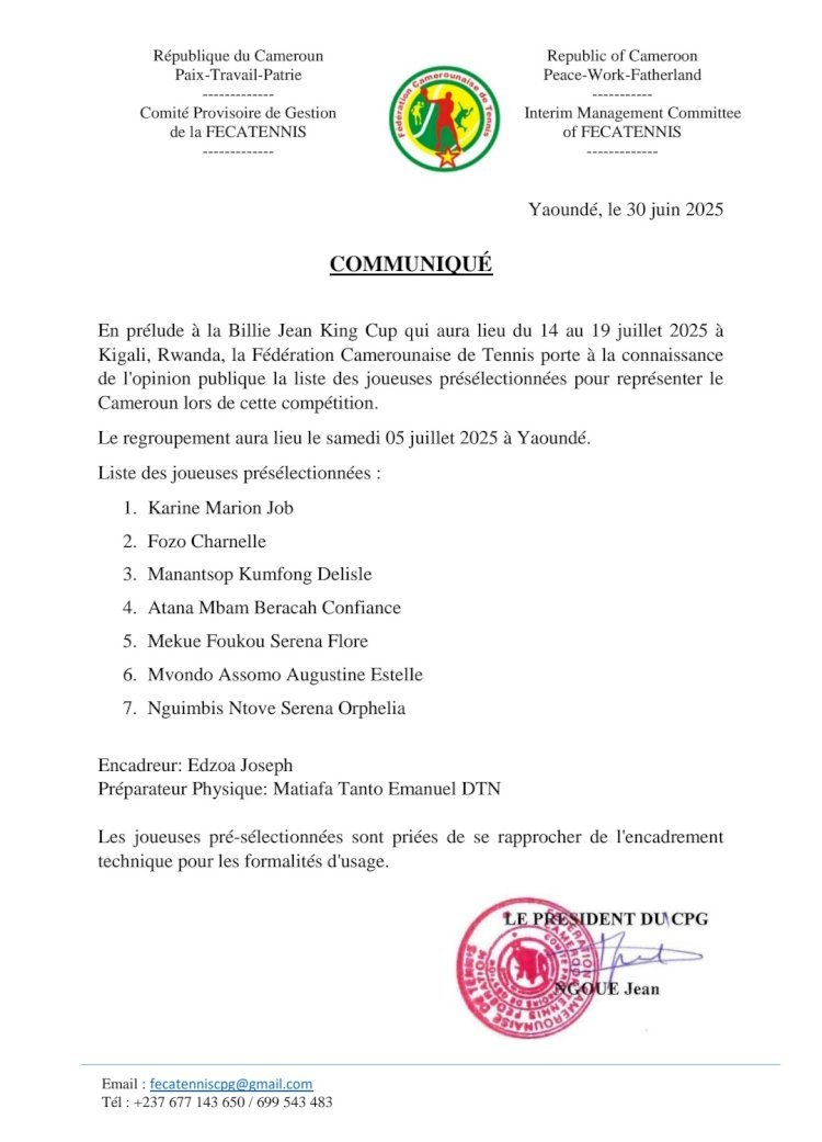 BILLIE JEAN KING CUP : VOICI LA LISTE DES LIONNES!