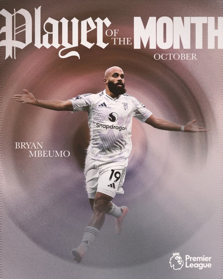 Premier League :  Bryan Mbeumo élu Joueur du Mois d’octobre!