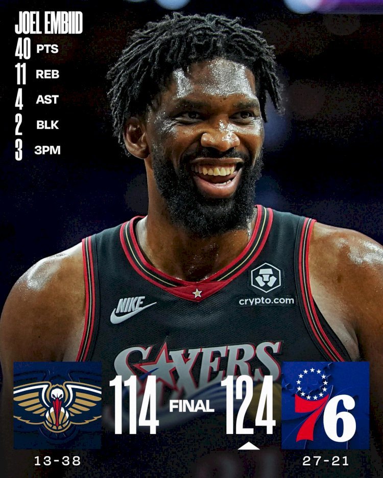 NBA: Joël Embiid en feu, 40 points pour faire taire New Orleans !